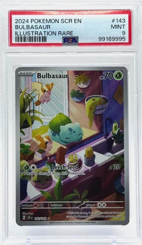 Pokemon Bulbasaur Stellar Crown Illustration Rare 143/142 PSA 9 Mint TCG