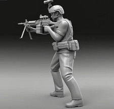 1/35 Scale Modern US Navy SEAL Resin Figure Special Forces Soldier with LMG