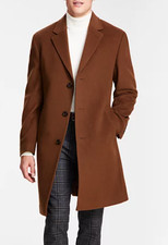 Cappotto soprabito uomo Michael Kors vestibilità classica lana cashmere 40R Vicuna marrone