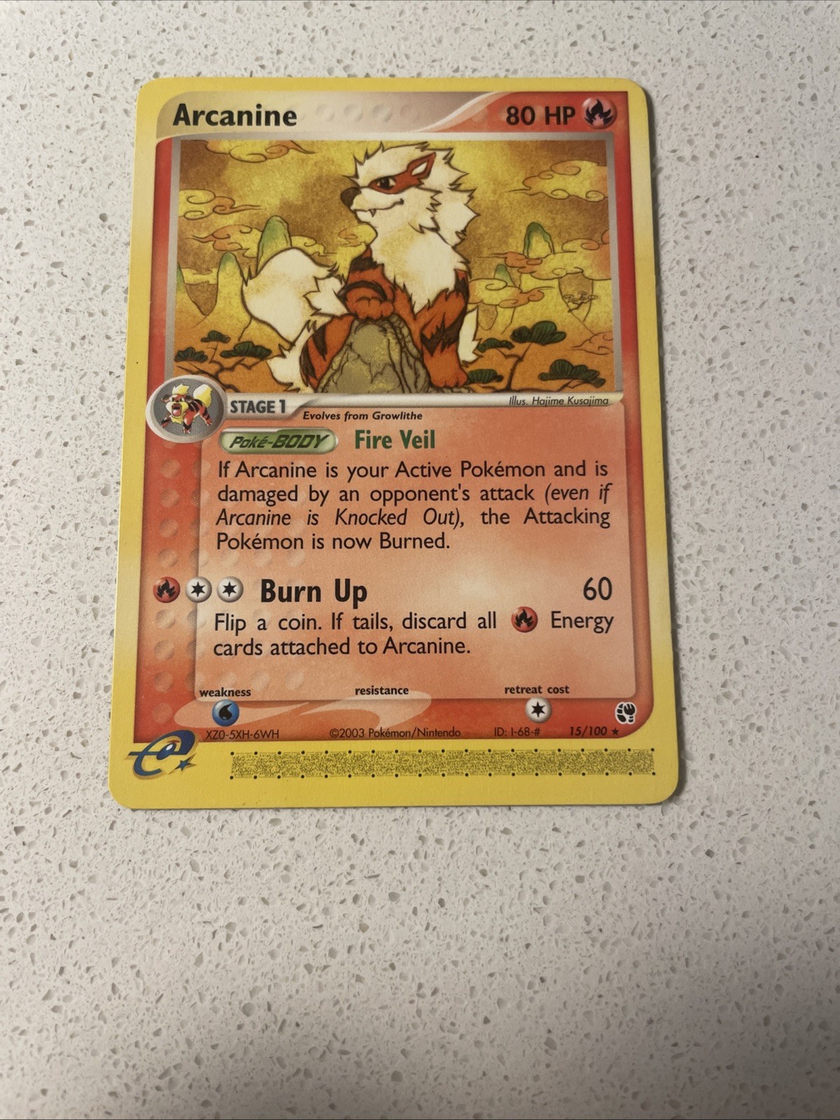 Pokémon TCG Arcanine EX Sandstorm 15/100 Non-Holo Rare Near Mint Condition