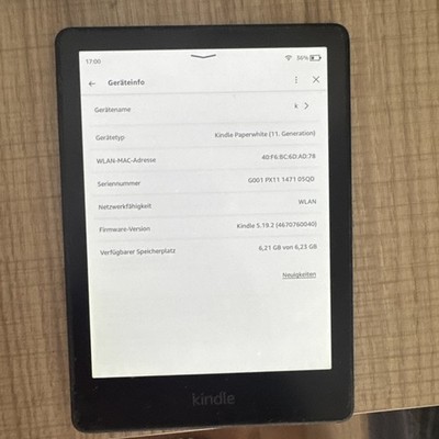 Amazon Kindle Paperwhite 11th Gen 6,8 Zoll, 16GB - Schwarz