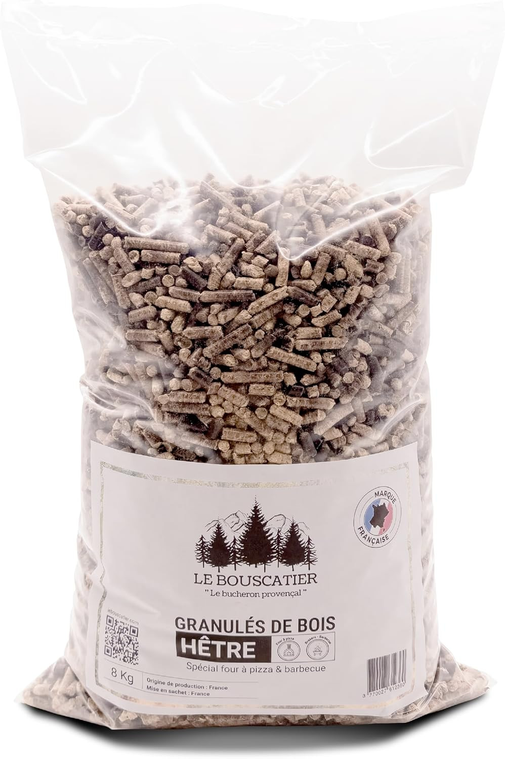 Granulés 100% hêtre pour barbecue et four en sac premium de 8Kg