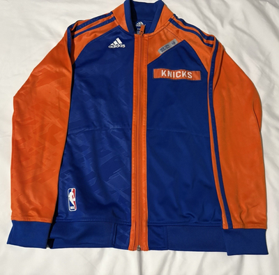 Adidas New York Knicks Youth Jacket Size 8 Blue Orange Full Zip