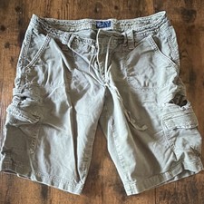 American Eagle Outfitters Men's Beige Cargo Shorts Drawstring Canvas Pockets