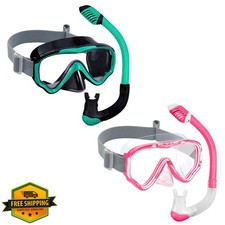 Vvinca Kids Snorkel Set Dry Top Anti-Fog Panoramic View