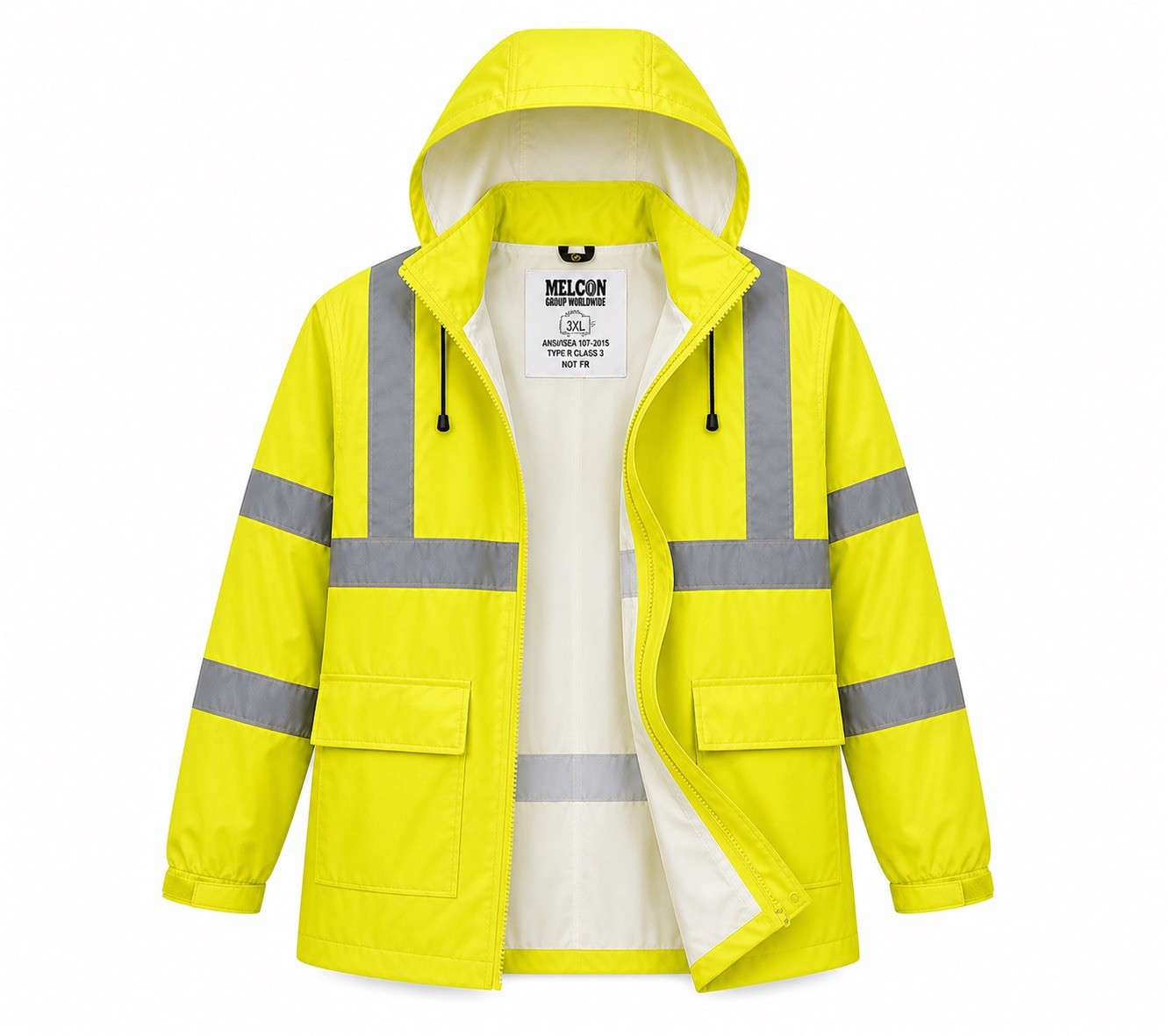 3Sets ANSI Class 3 Hi Vis Orange Waterproof Reflective Rain Suit - second product detail image