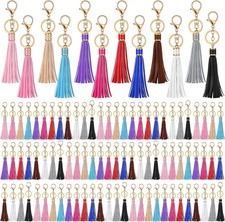 Hicarer Leather Tassel Keychains for Women PU Leather Key Rings with Lobster Cla