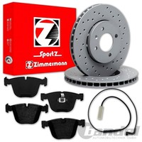 Zimmermann Sport Bremsscheiben 345Mm + BelÄGe Hinten Passend FüR BMW 5Er E61