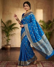 Elegant Buttiblue Banarasi Jacquard Saree