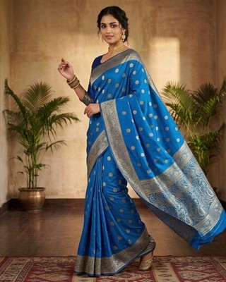 Elegant Buttiblue Banarasi Jacquard Saree