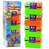 5905991071389 Gra ZręCznośCiowa WieżA 24 Klocki Z BuźKami Kolorowe Lean Toys