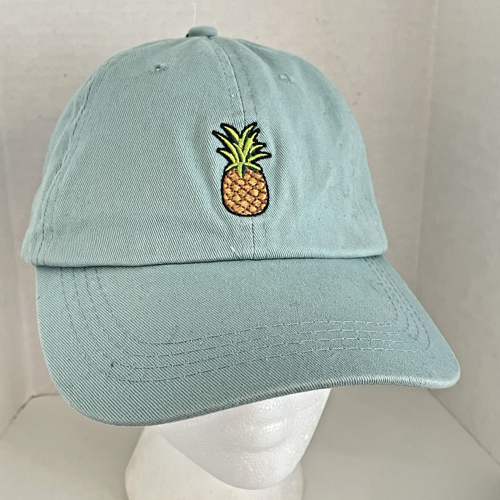 Pineapple Slideback Hat Blue One Size Adjustable 6 Panel Emb