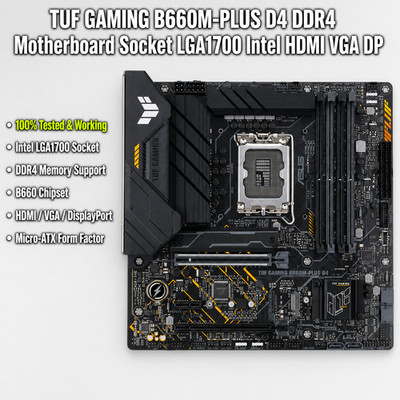 TUF GAMING B660M-PLUS D4 DDR4 Motherboard Socket LGA1700 Intel HDMI VGA DP