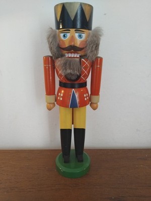 Vintage Erzgebirge Holz Deutscher Nussknacker 35cm HOCH GESTEMPELT 