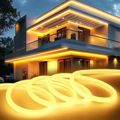 KSIBNW LED Streifen Licht 10m/32,8ft Außen Wasserdicht, Warmweiß 320° Leuchten Neon