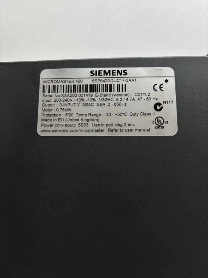 Frequenzumformer Siemens Micromaster 420 - Bild 2 von 2