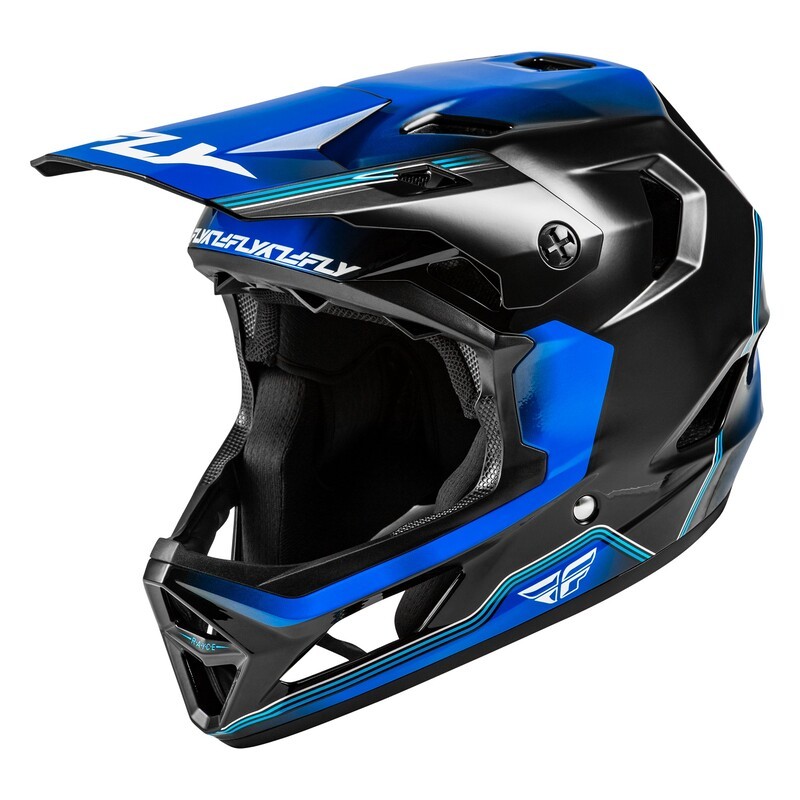 Casque vélo FLY RACING Rayce Repeat finition mate noir et bleu foncé