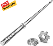 55" Weight Lifting Bar, 1" Standard Straight Barbell Bars for Silver 