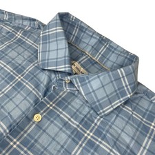 Peter Millar Men's 100 Cotton L/S Button Shirt Blue/Green Plaid   XL