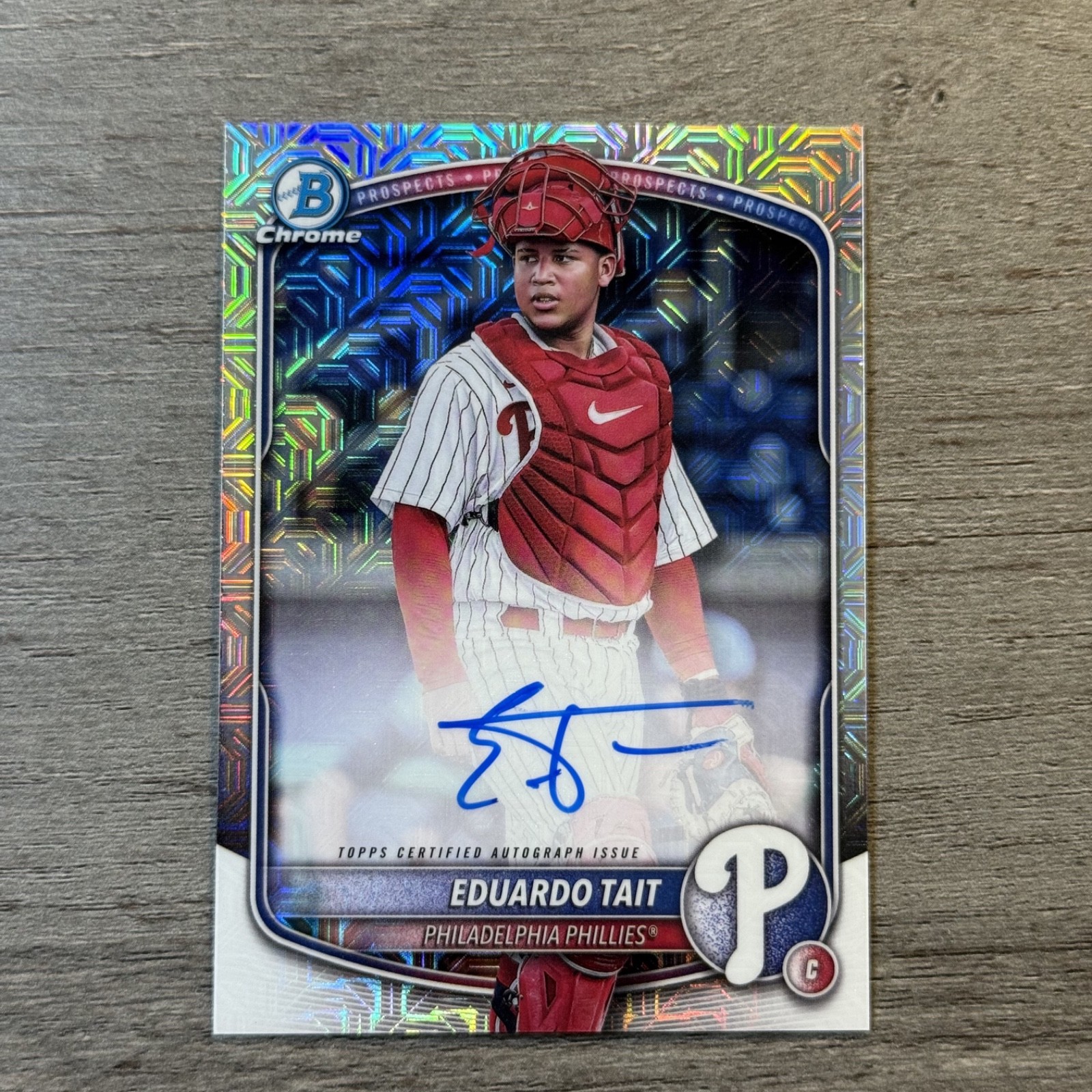 2025 Bowman Chrome Eduardo Tait Autograph Mojo Refractor