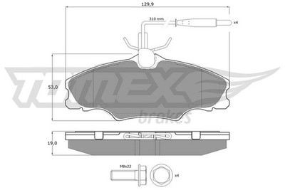 TOMEX Brakes Bremsbelagsatz, Scheibenbremse TX 12-31 für PEUGEOT