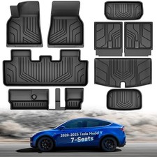 YITAMOTOR Tesla Model Y 7 Seater Floor Mats 2020-2025, 9 PCS All Weather Custom