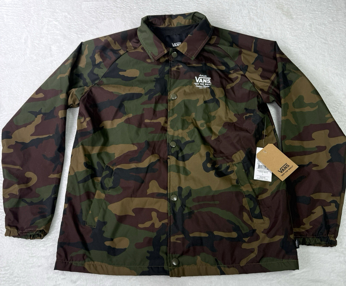 Vans Torrey Coach Jacket Boys Youth Large Camo Windbreaker Skater