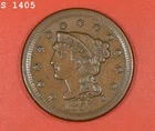 1857 "L.D" Braided Hair Large Cent "BU"