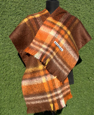 Acne Studios Oversized Mohair Alpaca Wool Plaid Scarf Italy 200x39cm