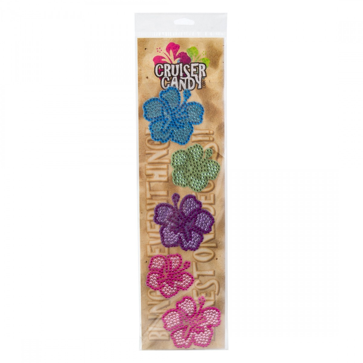 Cruiser Candy Rhinestone Hibiscus Flower Decals - Sparkling, Durable Bike Decor