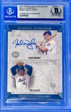 2015 Topps Museum Archival, Dual Auto David Wright & Tom Seaver, Mets #d 7/15!