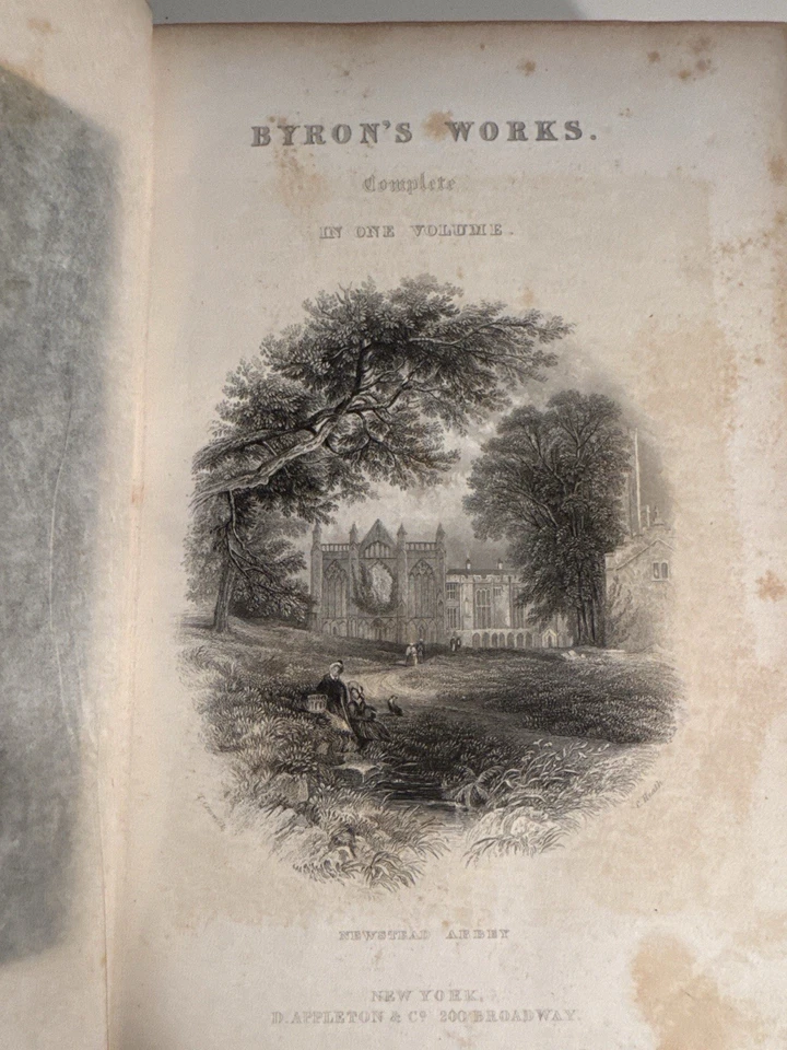 Poetical Works of Lord Byron In 1 Vol.-D.Appleton&Co. NY-Embossed Leather -1853 - Image 3 of 4