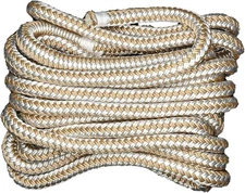 South Bend Rope Marine Grade Double Braided 1/2-inch x 20 feet, White/Gold 