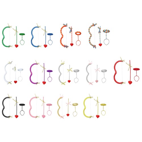 Angel Headband Cupid Bowknot Bow and Heart Arrow Set Props for Cosplay Halloween