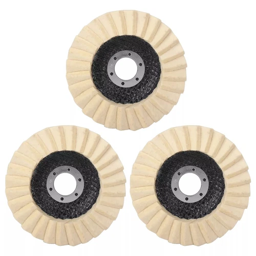 2PCS 4,5" Dischi Lucidatura Lana Finitura Ruota Tamponi Lucidanti,per Smerigliatrice Angolare - Foto 8 di 16
