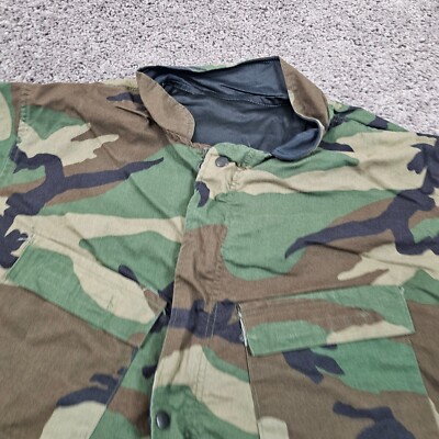 ジャケット・アウター 70s vintage US ARMY CHEMICAL PROTECTIVE VINTAGE US Army Jacket Mens Medium M Woodland Camo Chemical