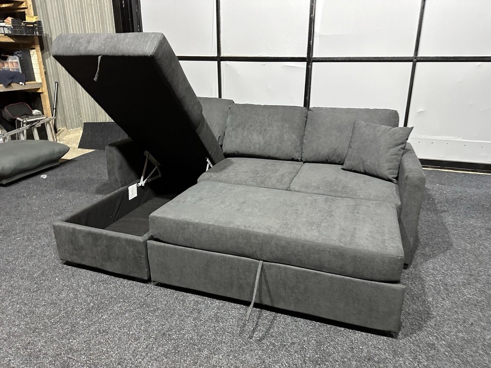 Habitat Reagan Left Hand Corner Chaise Sofa Bed Charcoal eBay