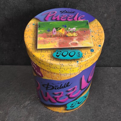 Diddl Jigsaw Puzzle 500 Pieces In Cardboard Tin Diddl With Arrow Dispatch Complete 