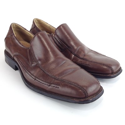 STEVE MADDEN Men's M ROYAL Brown Leather Loafers Casual Dress Shoes Size 