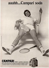 BITTER CAMPARI SODA THE TENNIS APERITIF 1973 Original Advertising 1 Page