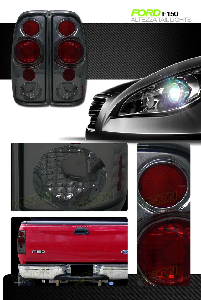 Para 97-07 F150 F250 Styleside Smoke Tint Altezza lanternas traseiras lâmpadas traseiras KS - Imagem 2 de 2