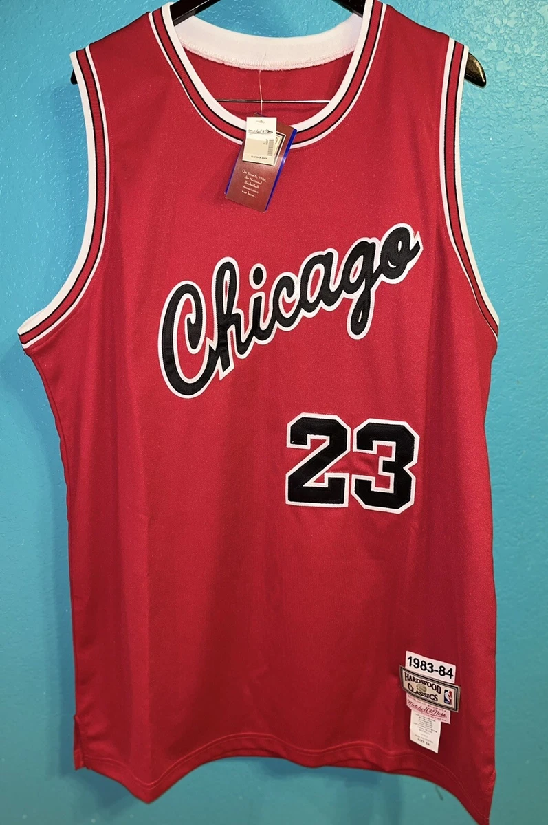 Chicago Bulls Michael Jordan 1984 Road Authentic Jersey By Mitchell & Ness  - Scarlett - Mens