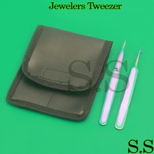 Multi Titanium Rainbow Color 3d Eyelash Extension Tweezers A Type Angled Xtype