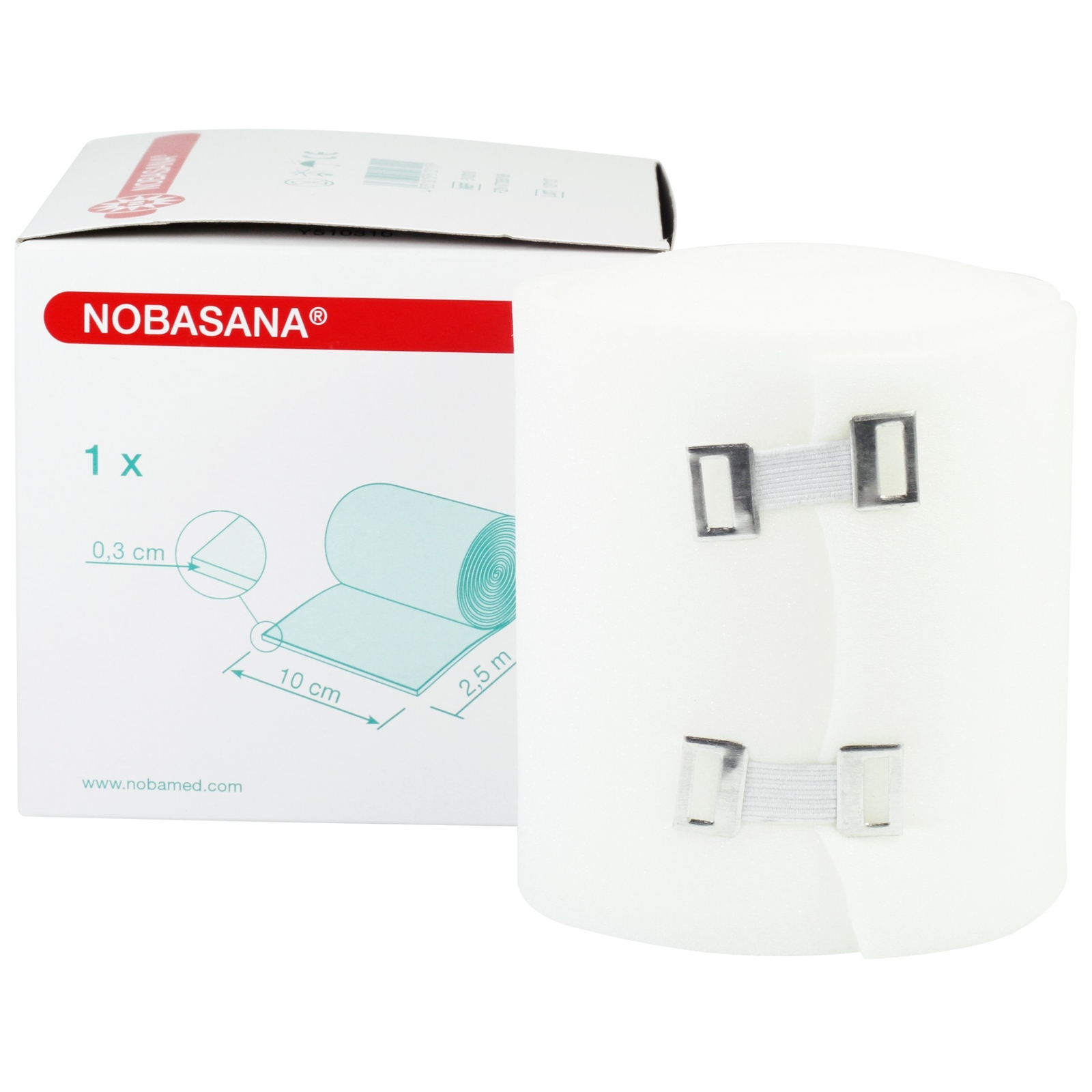 NOBASANA Schaumstoffbinde Weiß Länge 2,5 m Unterzugbinde