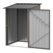 Garden Metal Shed Tool Storage Brown Grey Galvanised Steel itzcominghome 3.3x3.4