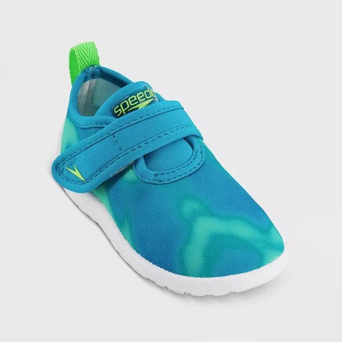 SPEEDO TODDLER S 5/6 12-18 MOS EMERALD BLUE PRINTED SHORE EXPLORE WATER SHOES