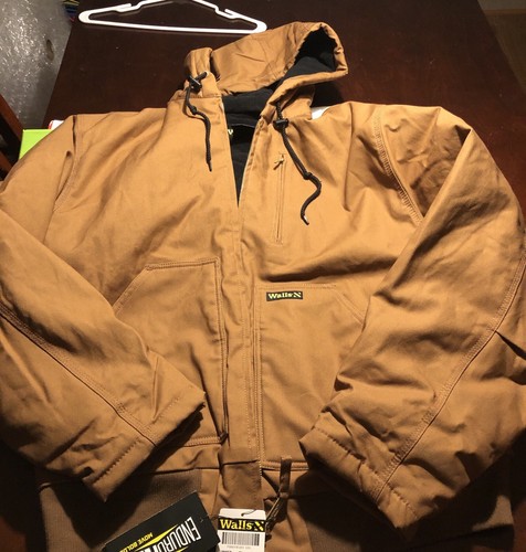 Walls Men Hooded Coat Jacket Brown Duck 