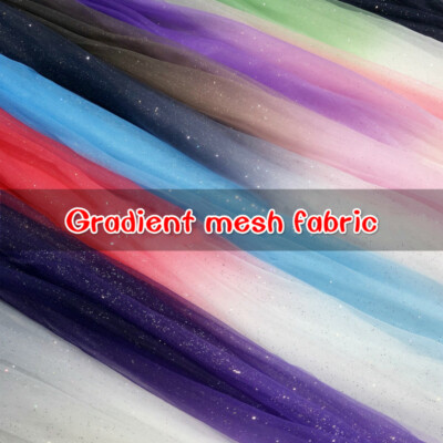 Mesh Fabric Gradient Sequin Shiny Background Cloth DIY Wedding Dress Tutu Skirt