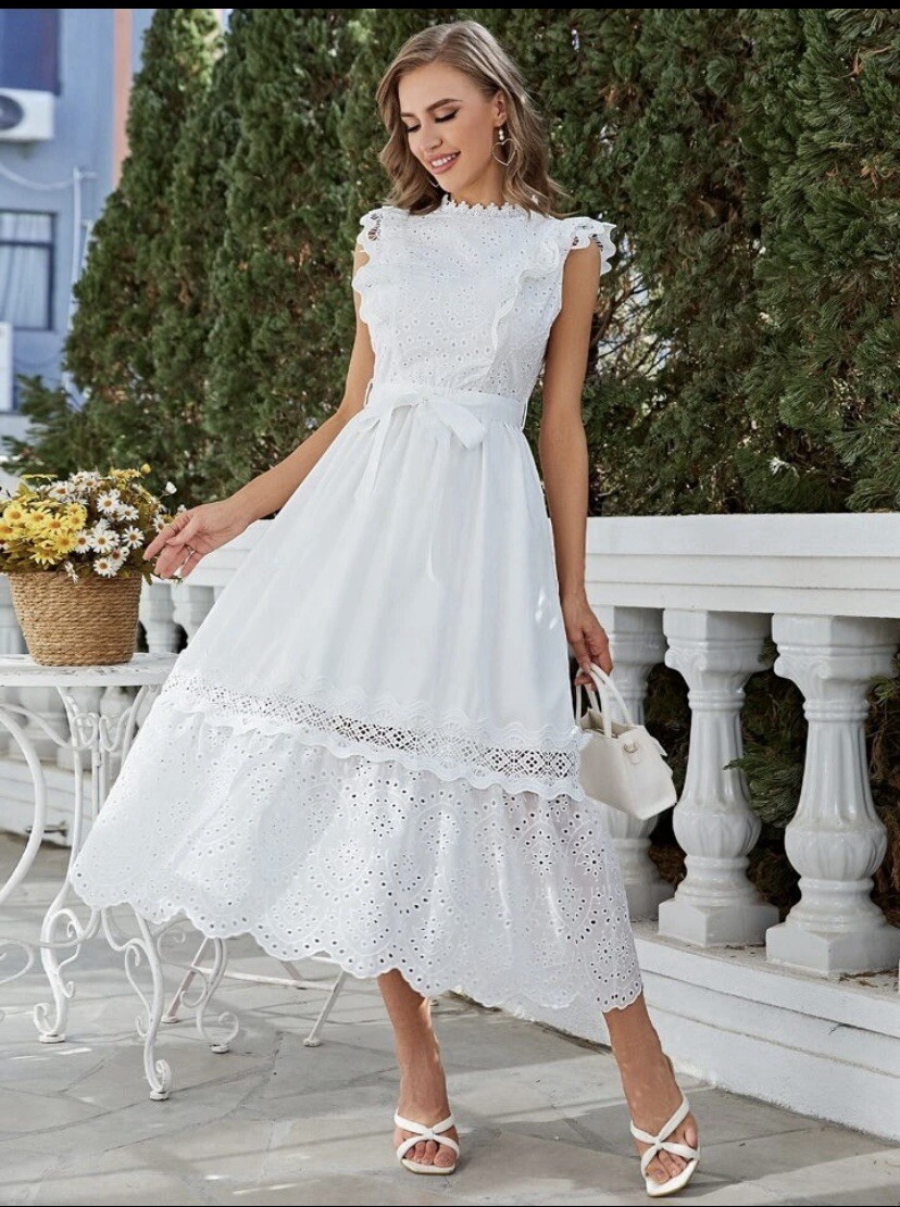 white summer dress women Wedtrend Casual Short Sleeves V Neck Midi Dress, White / L Style Tips Pair this boned bodice prom gown Size:Custom Made-to-Measure Can You Wear Red
