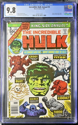 INCREDIBLE HULK ANNUAL #5 CGC 9.8 WHITE PAGES #4529117003